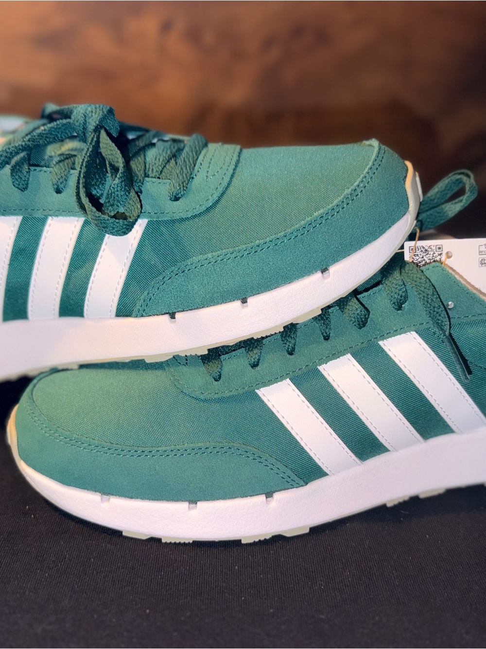 Adidas Run 60s 2.0 Casual Sneakers, Green With White Stripes, 9.5m/10.5w, NWT